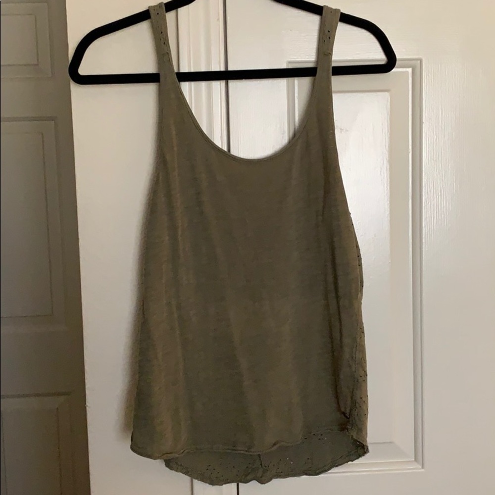Rosy Olive Green Tank with Low Back